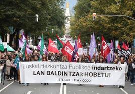 La manifestación de Bilbao ha reunido a centenares de personas.