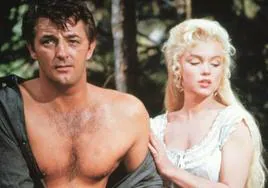 Robert Mitchum y Marilyn Monroe en 'Río sin retorno'.