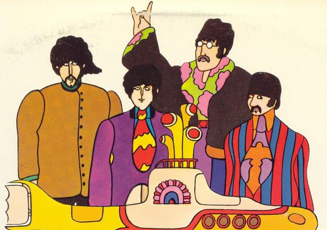 Dibujos de la película 'El submarino amarillo', de los Beatles.