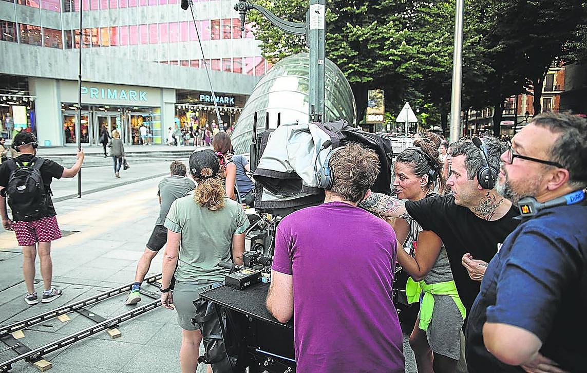 Rodaje de la serie 'El silencio' en Bilbao.