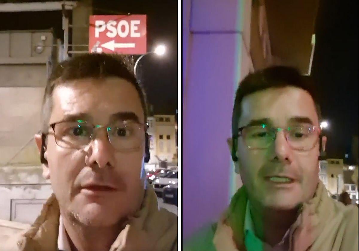 El único manifestante contra la amnistía en A Coruña.