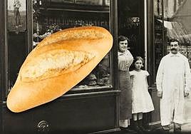 Aspecto del pan riche y escaparate de una panadería francesa, 1910 (Bibliothèques Patrimoniales de Paris).