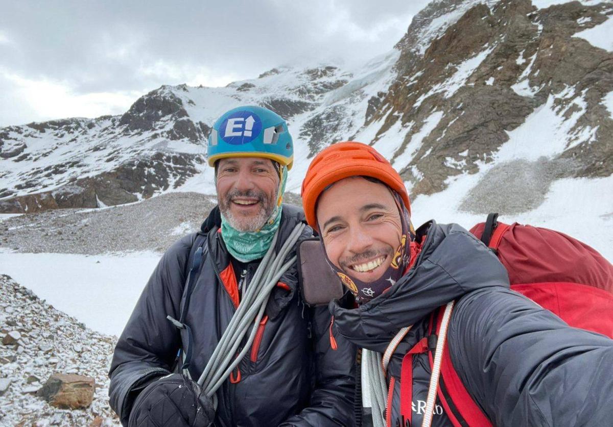 Vicente Bárcena y Koldo Zubimendi, durante la expedición.