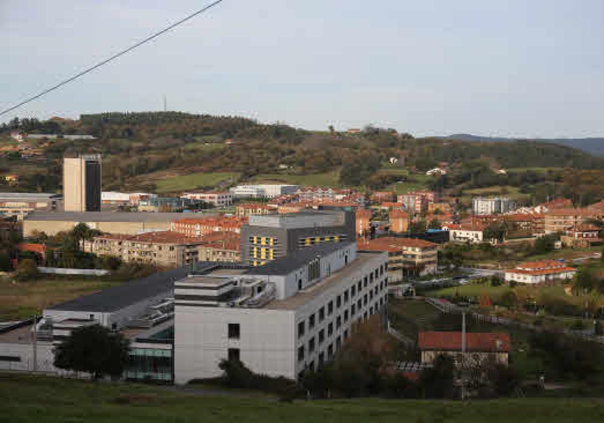 Vista aérea de la localidad de Urduliz.