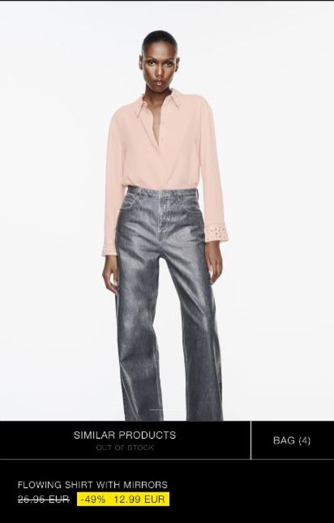 Supuesta descuento en una blusa de Zara.