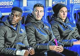 Parada, en el centro, estuvo el viernes con el primer equipo.