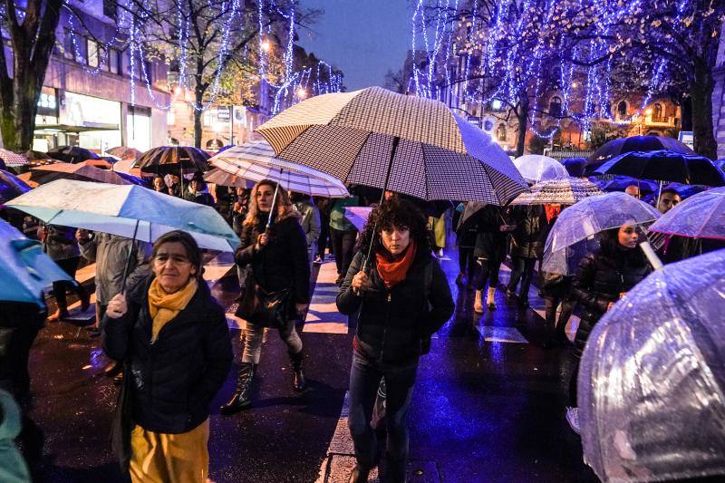 Manifestación por la huelga feminista en Bilbao
