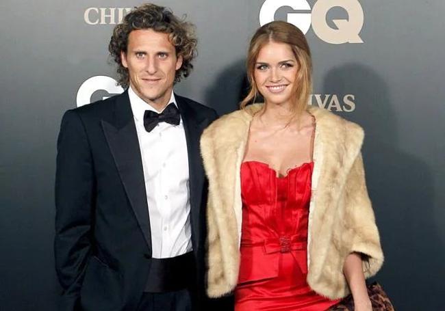 Diego Forlán con Zaira Nara.