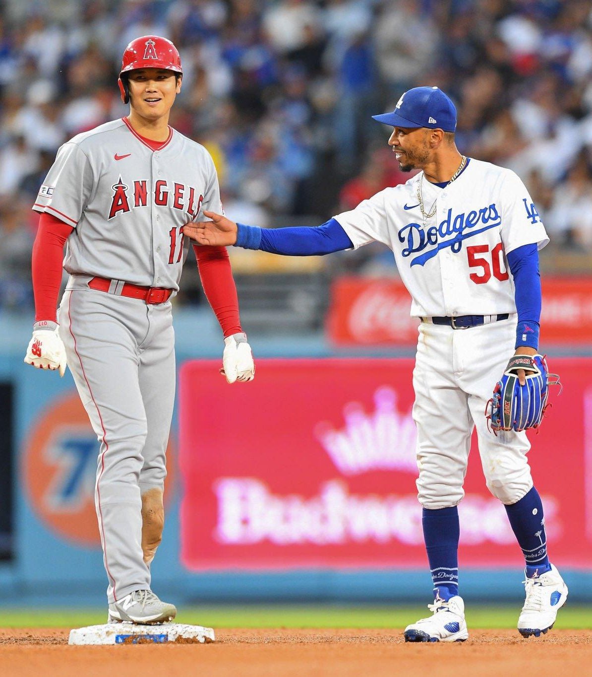 Shohei Ohtani en un enfretamiento con su futuro equipo.