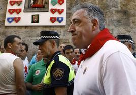 Joseba Asiron, durante unos Sanfermines.