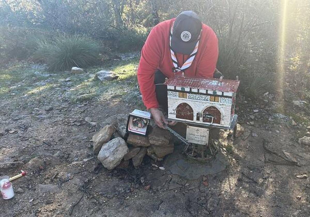 Colocación del Belén en la cumbre del Eskibel.