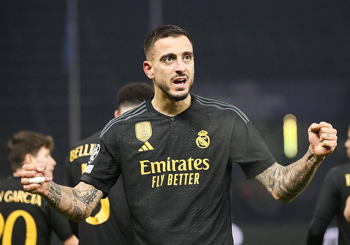 Joselu celebra un gol ante el Union Berlin.