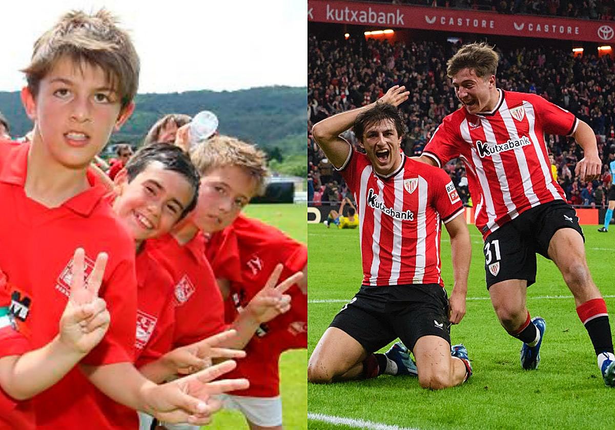 Unai Gómez y Mikel Jauregizar, desde la cuadrilla en Bermeo a San Mamés