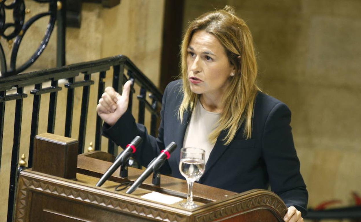 Esther Martínez, durante un pleno en las Juntas Generales de Bizkaia. 