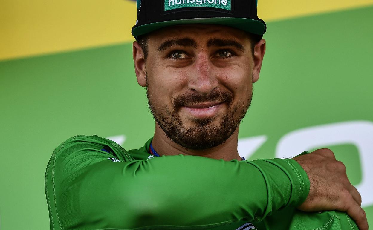 Sagan, con el maillot verde del Tour. 