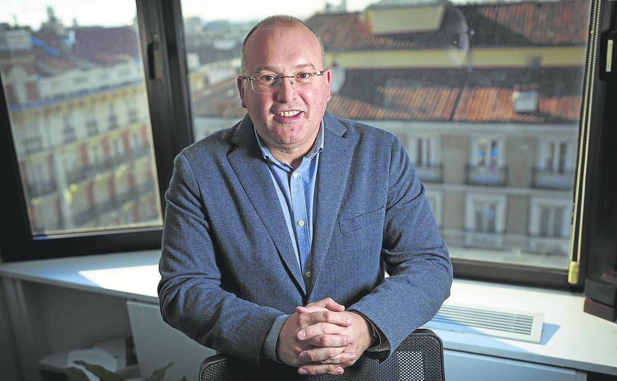Miguel Tellado, en su despacho de la calle Génova, la sede central del PP. 
