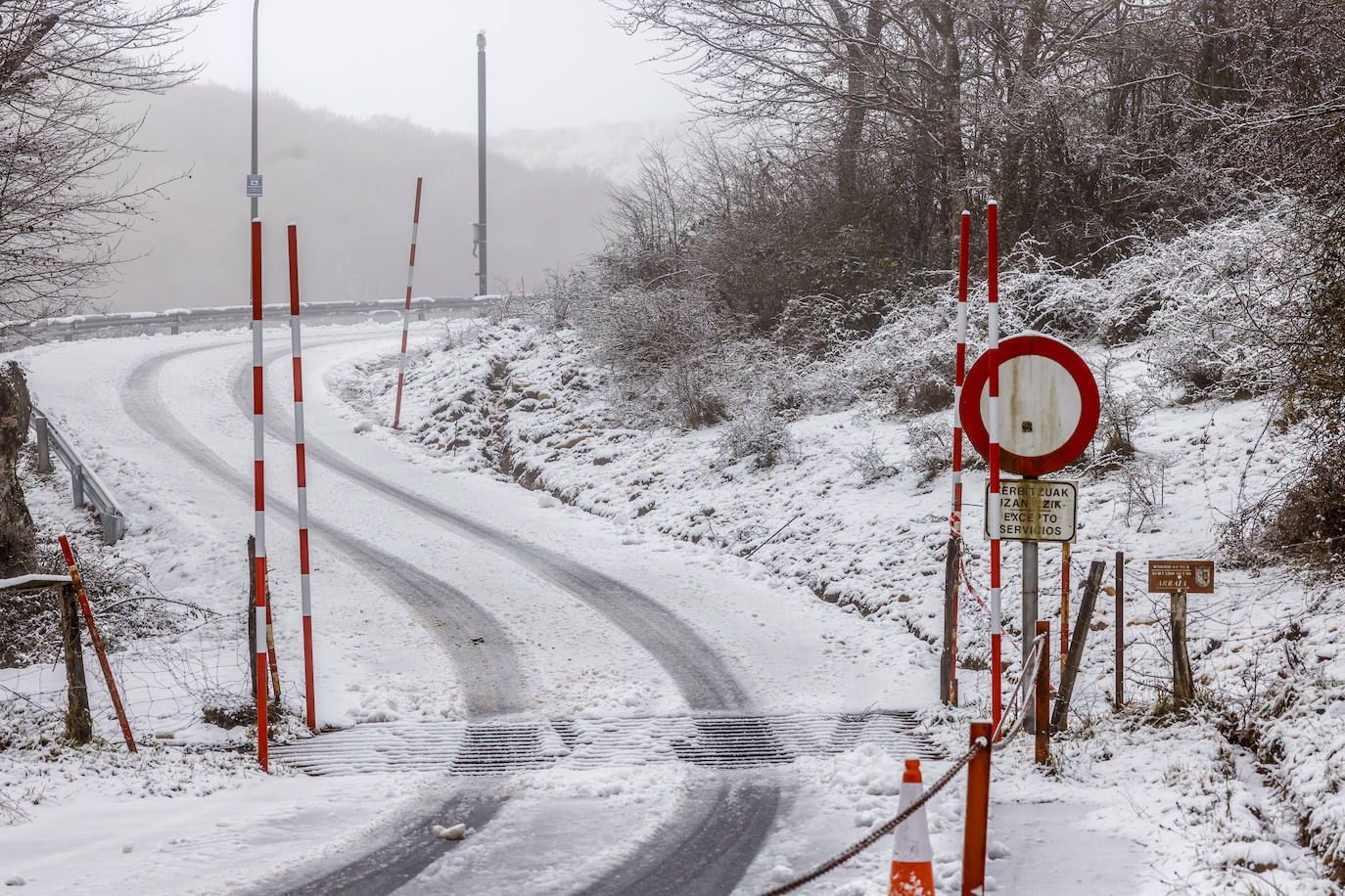 La nieve deja su tarjeta de visita en Álava