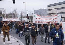Manifestación de los trabajadores de Tuvisa durante la semana pasada.