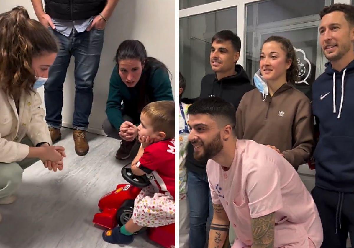 El bonito gesto de los jugadores del Athletic con los niños hospitalizados en Cruces