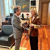 Jokin Bildarratz y Pilar Alegría, este jueves en Madrid.