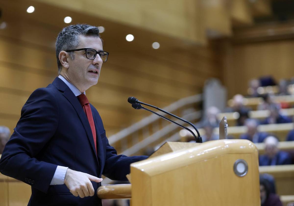 Félix Bolaños, en su intervención en el Senado.