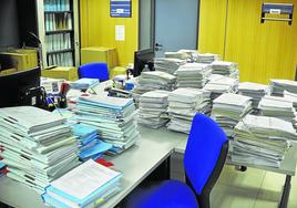 Expedientes acumulados en el juzgado especializado en abusos bancarios de Bilbao.