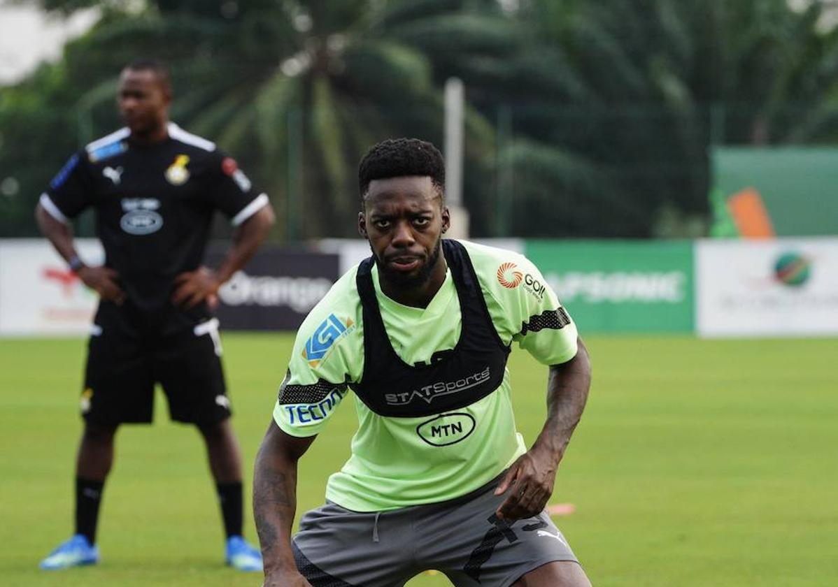 Williams, en el entrenamiento de este martes con Ghana.