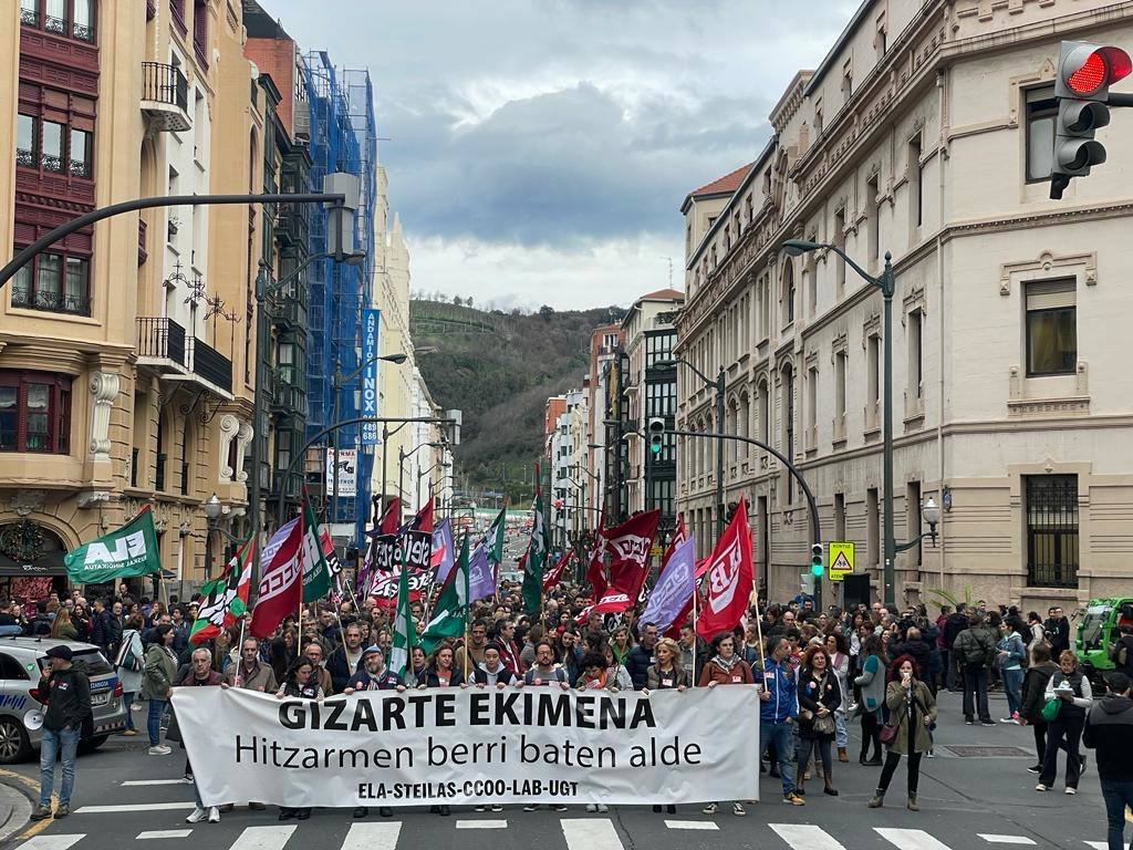 Manifestación de los trabajadores de la educación concertada en Bilbao