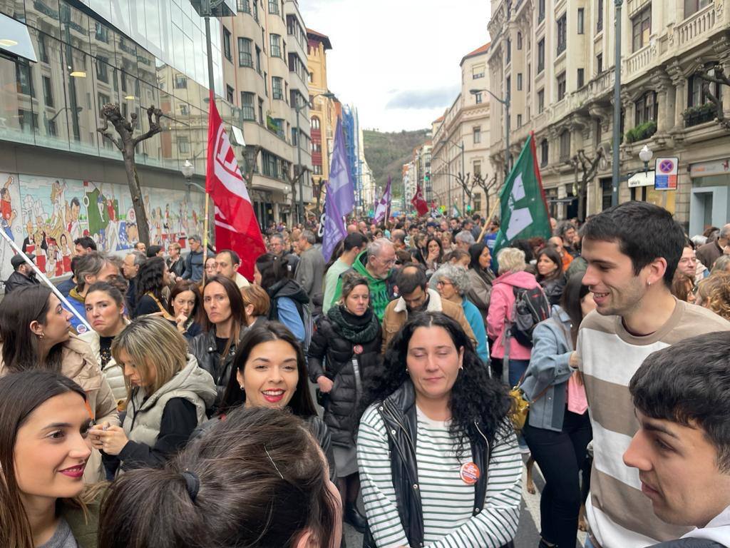 Manifestación de los trabajadores de la educación concertada en Bilbao