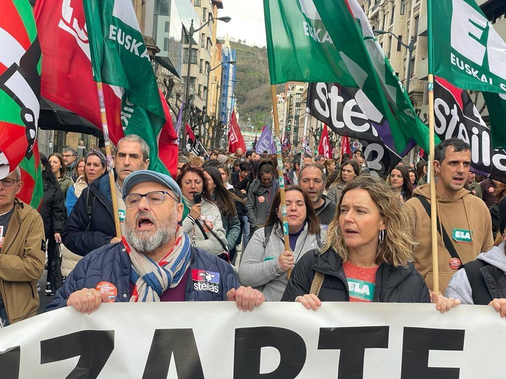 Manifestación de los trabajadores de la educación concertada en Bilbao