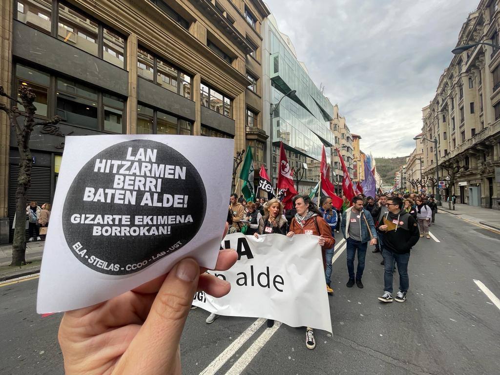 Manifestación de los trabajadores de la educación concertada en Bilbao