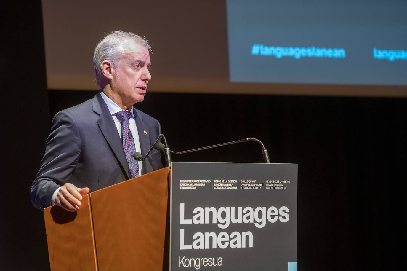 El lehendakari, Iñigo Urkullu, ha inaugurado este jueves el congreso 'Languages Lanean' en Bilbao.