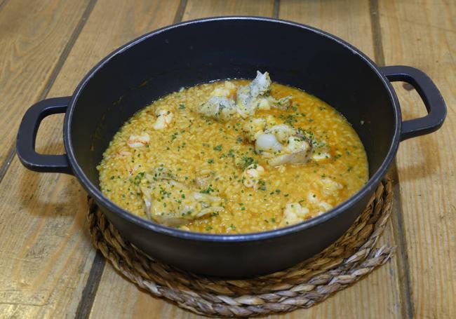 El arroz cremoso de rape y gambas de la EsCotilla.