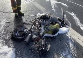 Estado en el que se ha quedado la motocicleta tras el accidente