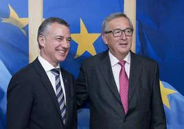 Iñigo Urkullu y Jean Claude Juncker en Bruselas el 10 de mayo de 2017