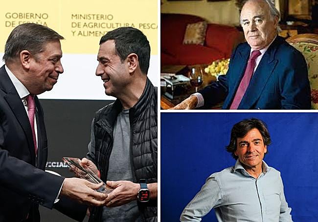 El ministro Luis Planas con Ricard Camarena. A la derecha, Paco Hurtado de Amézaga y Telmo Rodríguez.