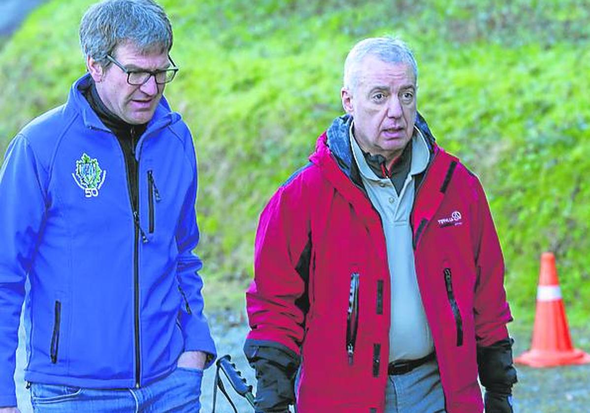 Gorka Urtaran e Iñigo Urkullu, ayer en Urkiola.