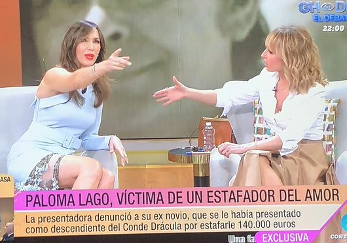 Paloma Lago y Emma García discuten en plató