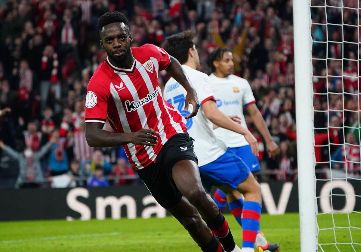 Iñaki Williams marcó el tercer gol en la victoria de la Copa contra el Barça en San Mamés.