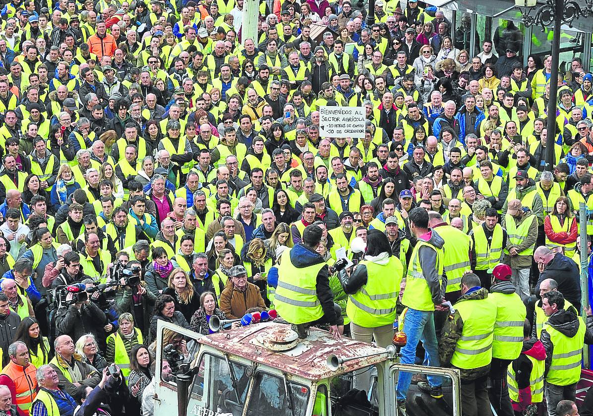 La concentración de los agricultores en Logroño.