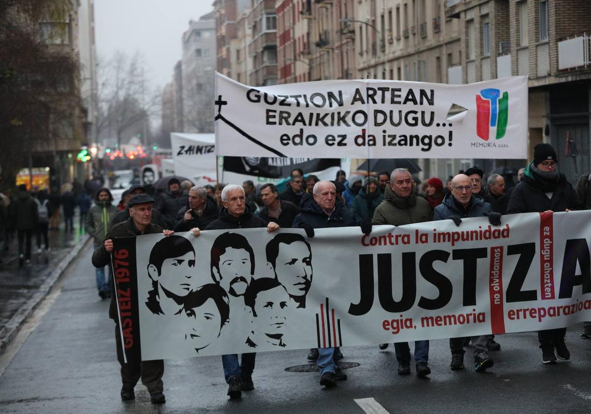 Cabecera de la manifestación del 3 de Marzo del pasado año.