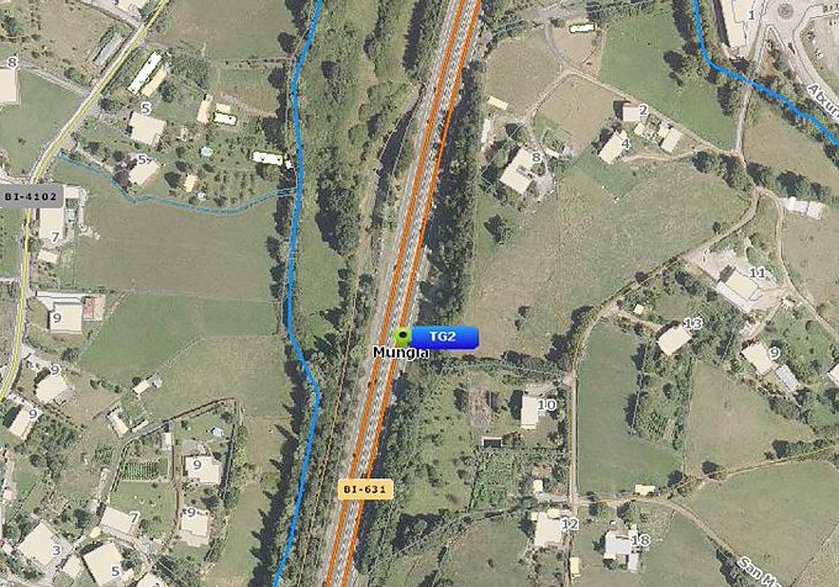 Lugar donde ha ocurrido el accidente mortal en Mungia.