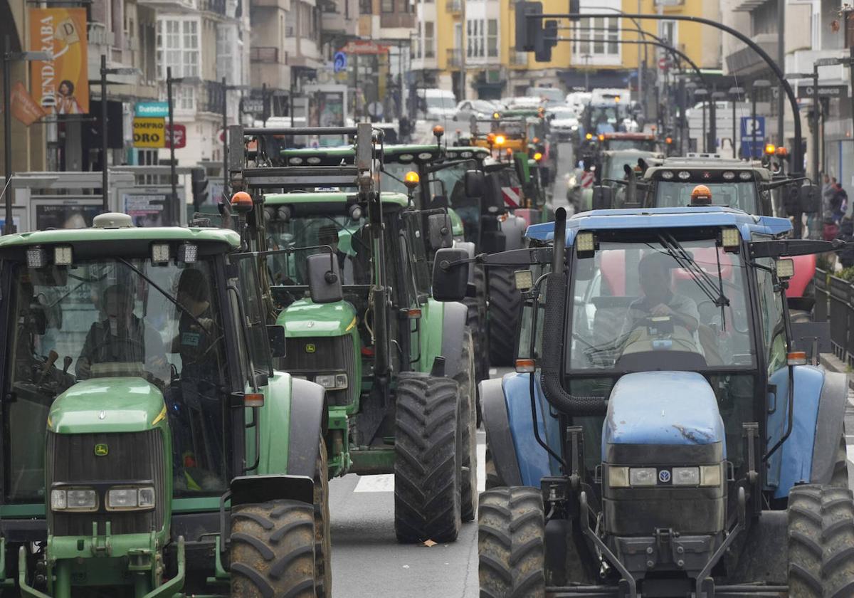 Manifestación del sector primario en Vitoria.