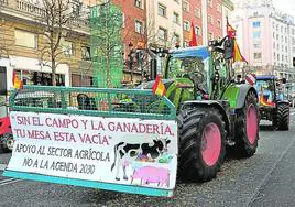 Protesta de agricultores y ganaderos, el viernes pasado en Santander.
