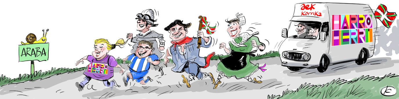 La viñeta de Cerrajería y el paso de la Korrika por Álava