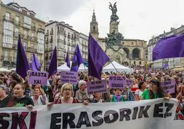 Una manifestación anterior contra las agresiones machistas en Vitoria.