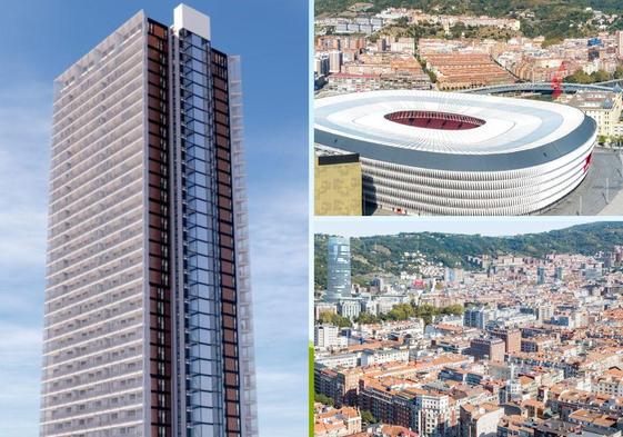 El techo de la futura torre de pisos más alta de Bilbao: tres dúplex de lujo con vistas a San Mamés y el Guggenheim
