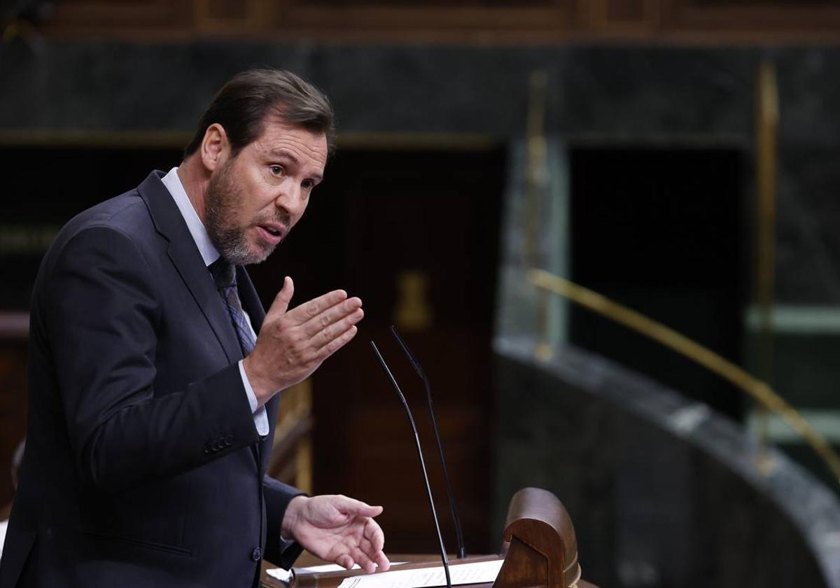 El ministro Óscar Puente, en el Congreso.