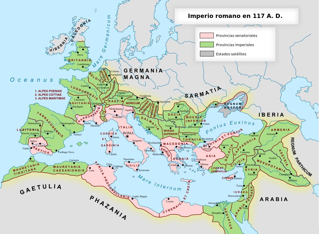 El imperio, en el 117 después de Cristo.