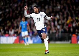 Bellingham, durante el amistoso en Wembley entre Inglaterra y Brasil.